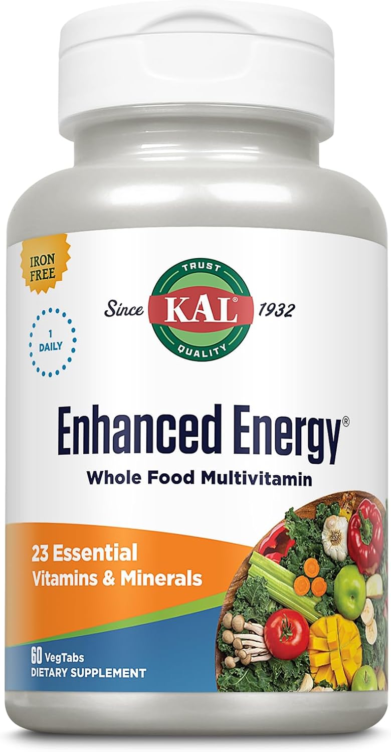 KAL Enhanced Energy Supplement - Whole Food Multivitamin for Men & Women, 60 Veg Tablets - görsel 1