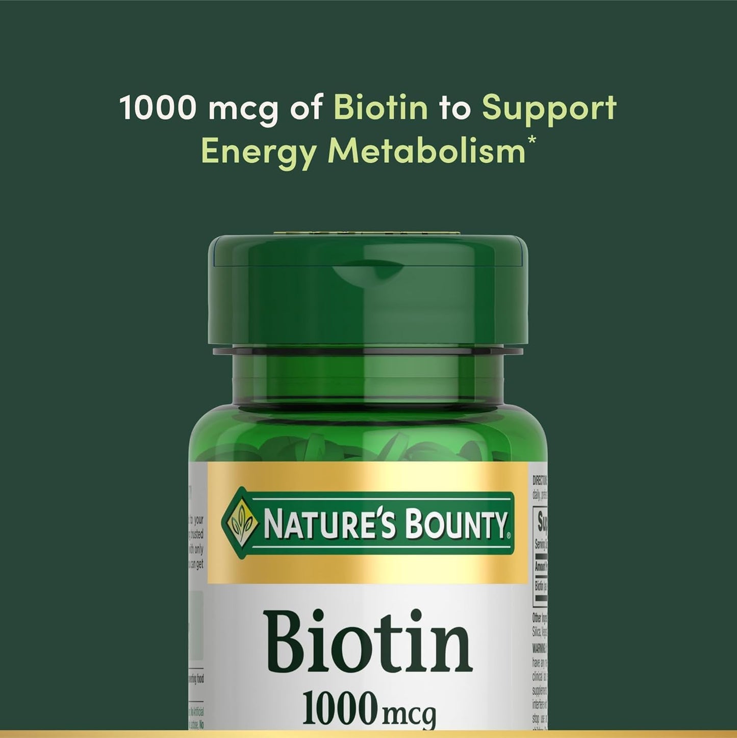 Nature's Bounty Biotin 1000 mcg Tablets, 200 Tablets (Pack of 2) - görsel 6