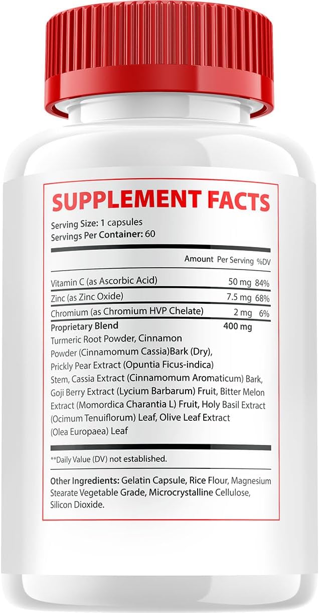 Gluco Bio Healthy Vitamin Capsules – Advanced Supplement, 300 Capsules (Pack of 5) - görsel 6