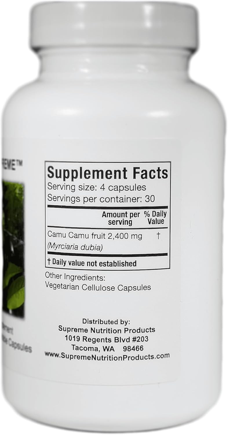 Supreme Nutrition Camu Supreme, 120 Pure Camu Camu Fruit Vegetarian Capsules - görsel 2