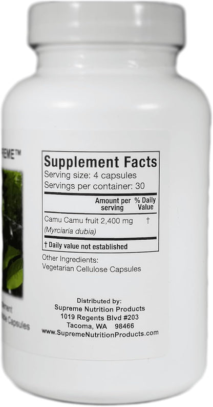 Supreme Nutrition Camu Supreme, 120 Pure Camu Camu Fruit Vegetarian Capsules
