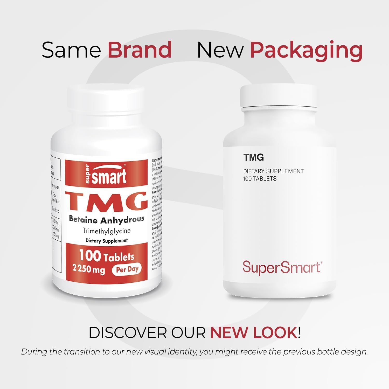 Supersmart TMG 2250 mg - High-Strength Trimethylglycine Supplement (100 Tablets) - görsel 2