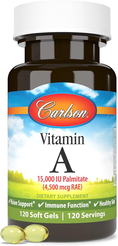 Carlson Vitamin A 15,000 IU Palmitate Softgels - 120 Softgels