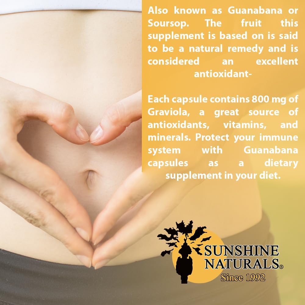 Sunshine Naturals Graviola Supplement - 60 Capsules - görsel 5