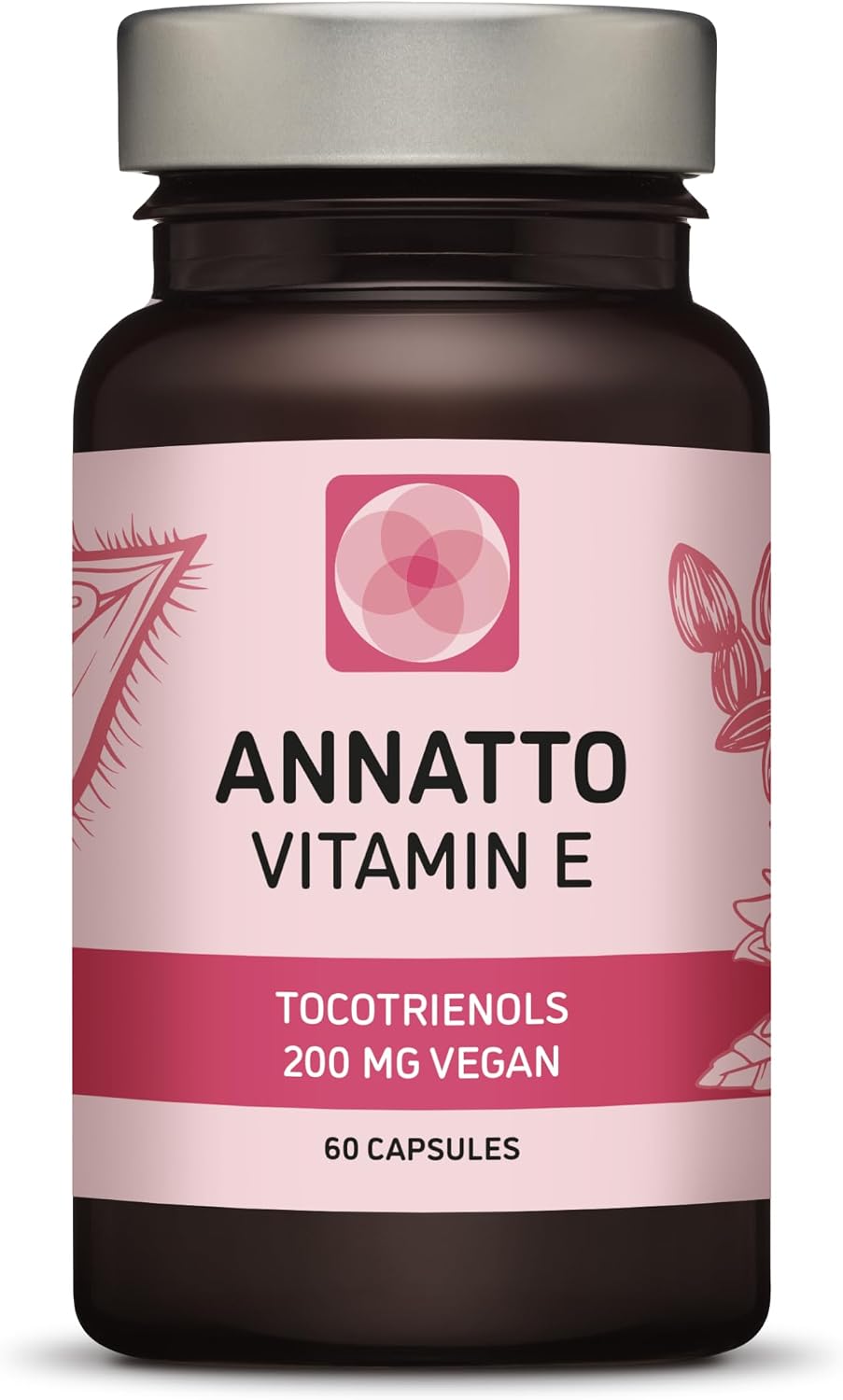 Annatto Tocotrienols Vegan Vitamin E Supplement - Tocopherol Free - 200mg - Non-GMO - 60 Capsules - görsel 1