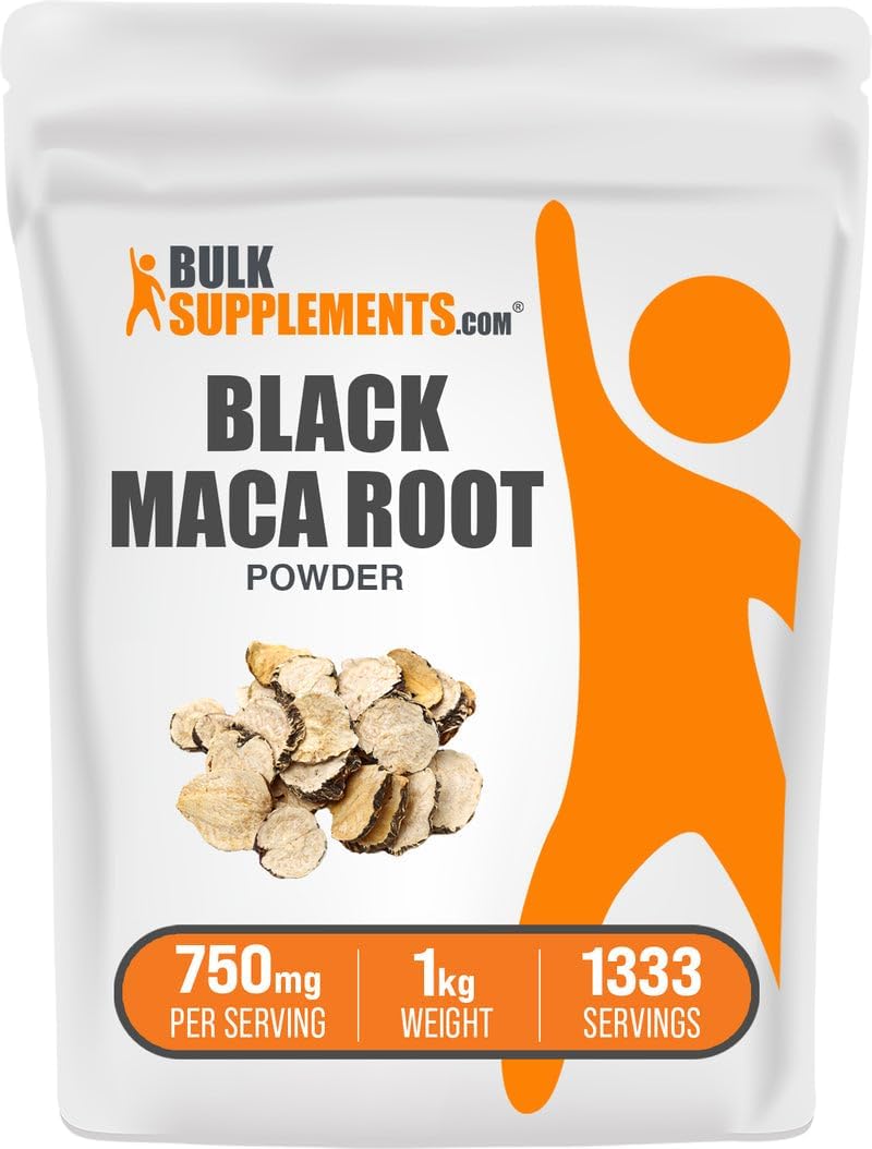 BulkSupplements.com Black Maca Powder - Black Maca Root Supplement, Herbal Supplement for Men & Women - Vegan, Gluten-free, 750mg per Serving, 250g (8.8 oz) (Pack of 1) - görsel 6
