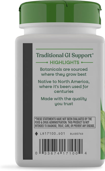 Nature's Way Slippery Elm Bark Capsules – Traditional Digestive Support – 1,600 mg per Serving – Vegan – 100 Capsules