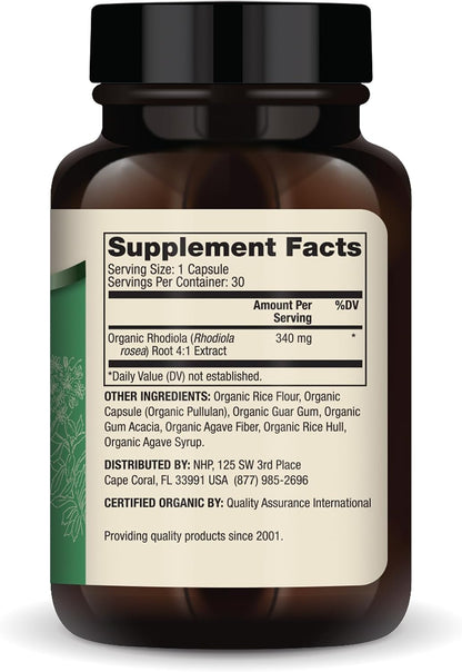 Dr. Mercola Organic Rhodiola Extract - Supports Normal Energy Metabolism & Cognitive Function - 30 Capsules