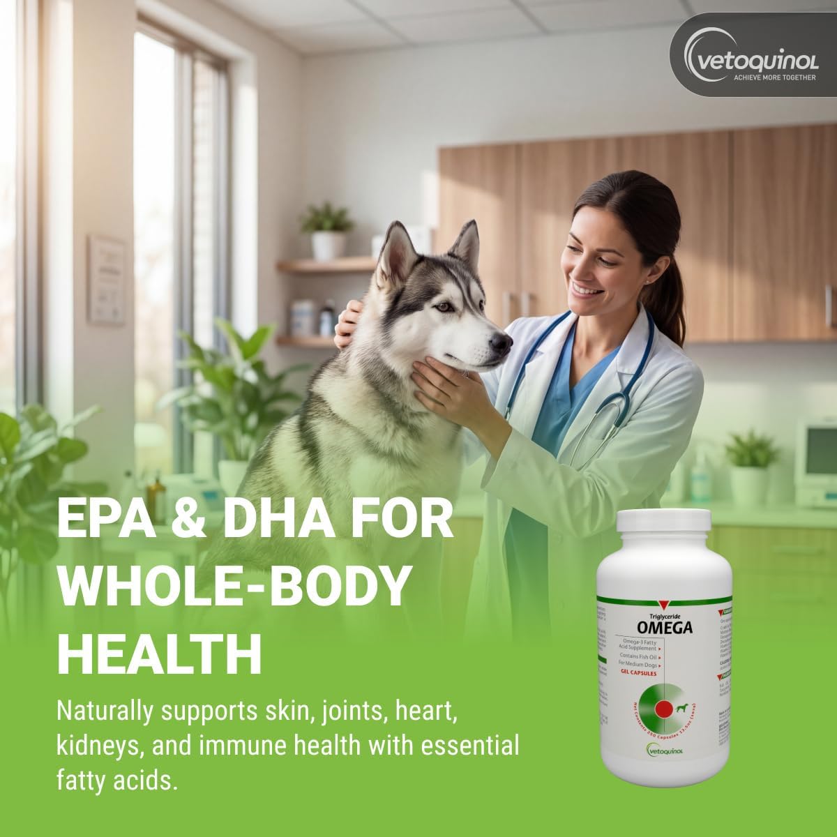 Vetoquinol Triglyceride Omega - Fish Oil for – Heart, Eye, Bone, and Muscle Support: Added vitamin D3 and vitamin – Image 3