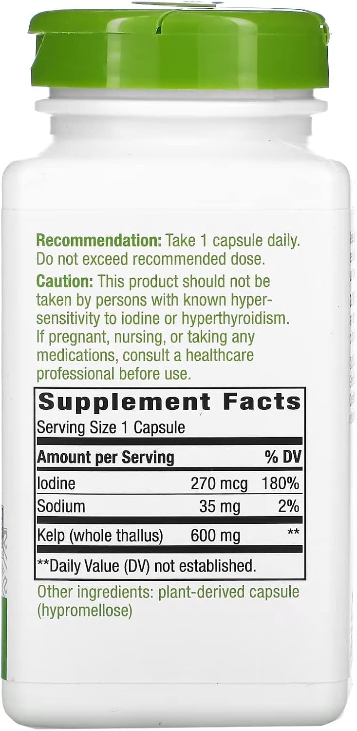 Nature's Way Kelp 600mg, 180 Veg Capsules (Pack of 3) - görsel 2
