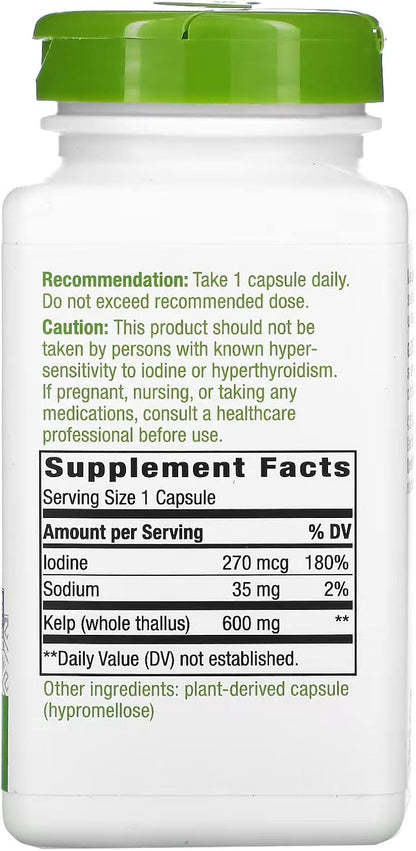Nature's Way Kelp 600mg, 180 Veg Capsules (Pack of 3)