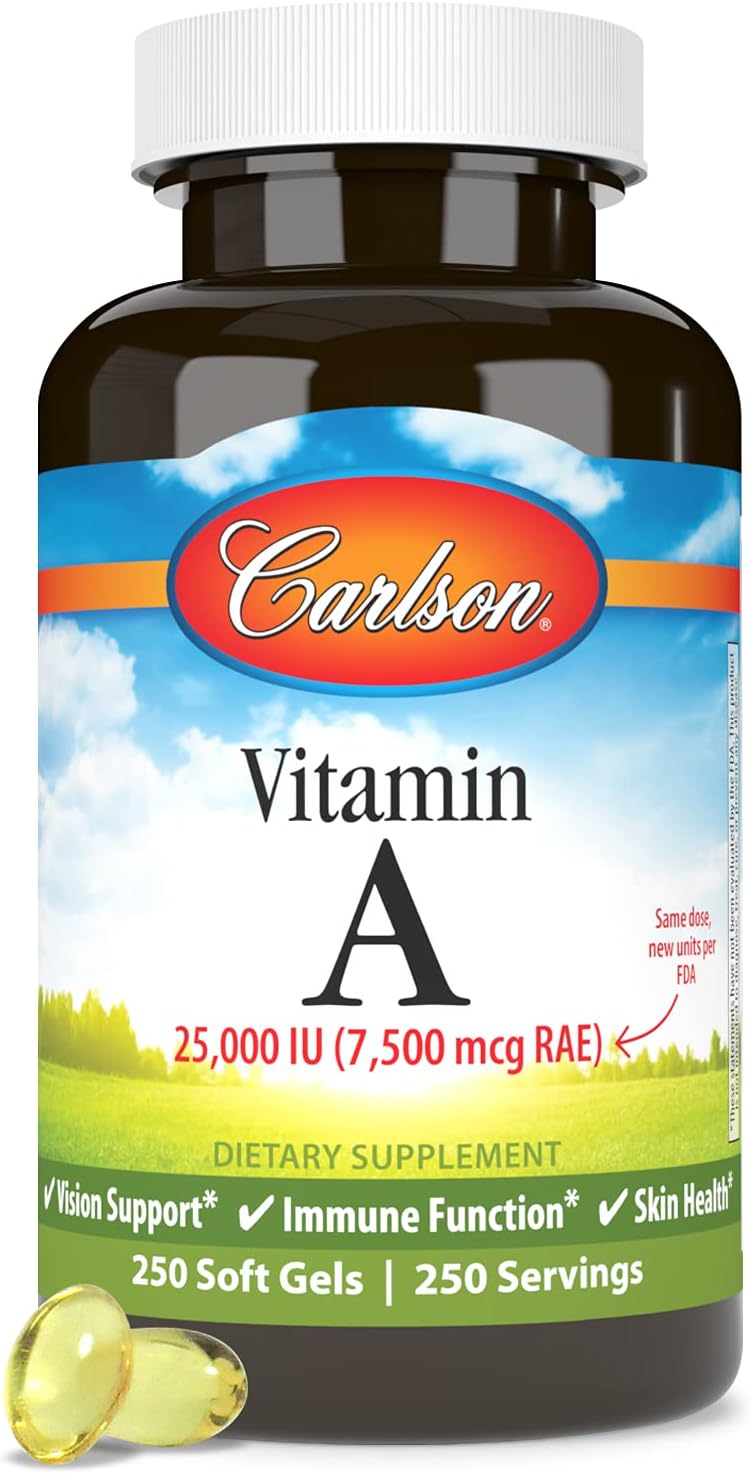 Carlson Vitamin A 25,000 IU, 250 Soft Gels - görsel 5