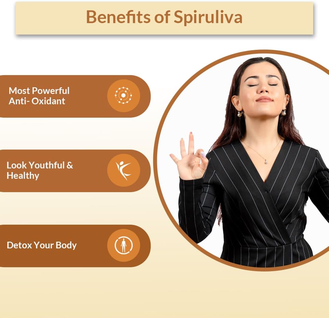 Spiruliva Organic Spirulina with Astaxanthin Tablets – Vegan Superfood Supplement (160 Tablets) - görsel 3