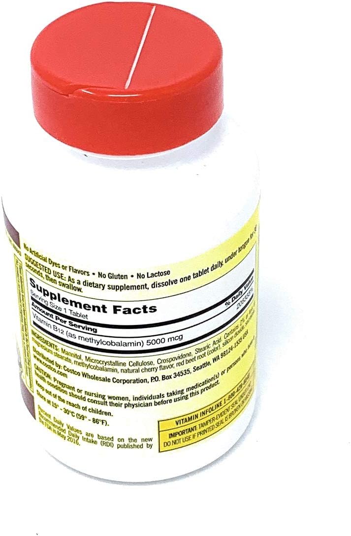 Kirkland Signature Quick Dissolve B-12 5000 mcg, 300 Tablets - görsel 6