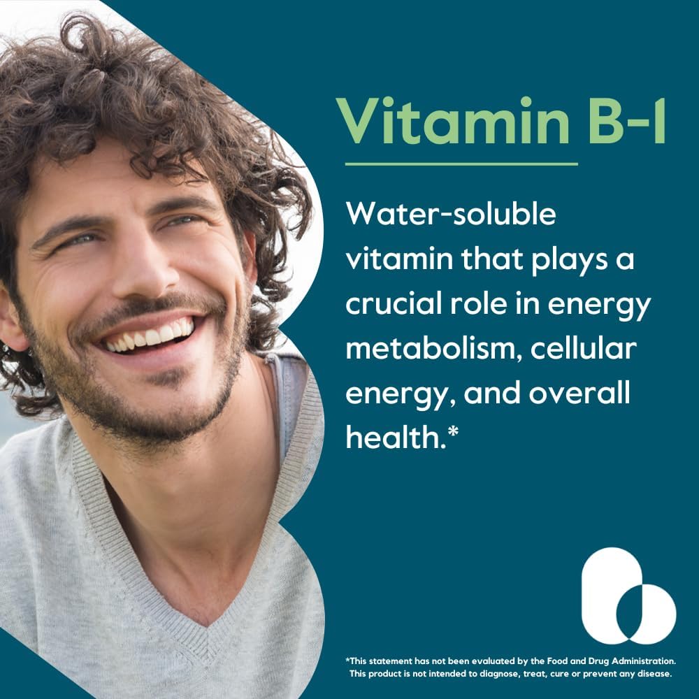 BESTVITE Vitamin B-1 100mg - Thiamine Supplement - 240 Vegetarian Capsules - görsel 2