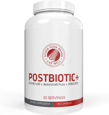 Silver Fern Brand Postbiotic+ Strawberry Lemonade Powder – Postbiotic Supplement with BIOMend™, BetaVia™, and Immuse® – Supports Digestive System and Overall Wellbeing – 30 Stick Packs