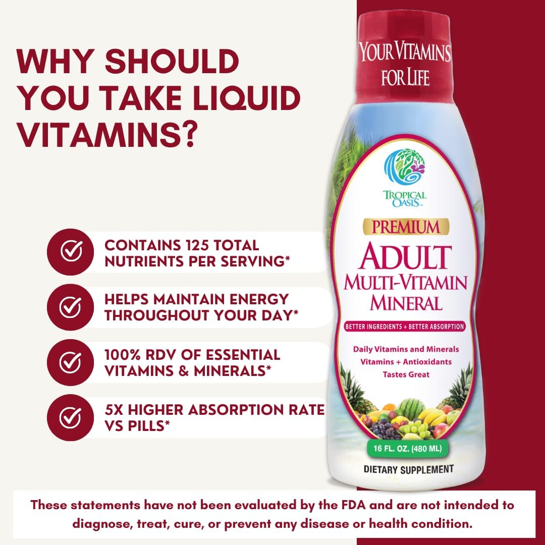 Tropical Oasis Adult Liquid Multivitamin – 125 Total Nutrients (473 ml) - görsel 6