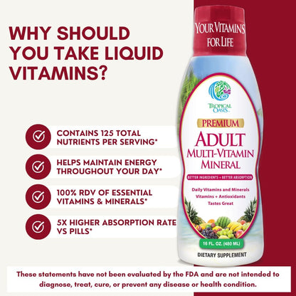 Tropical Oasis Adult Liquid Multivitamin – 125 Total Nutrients (473 ml)