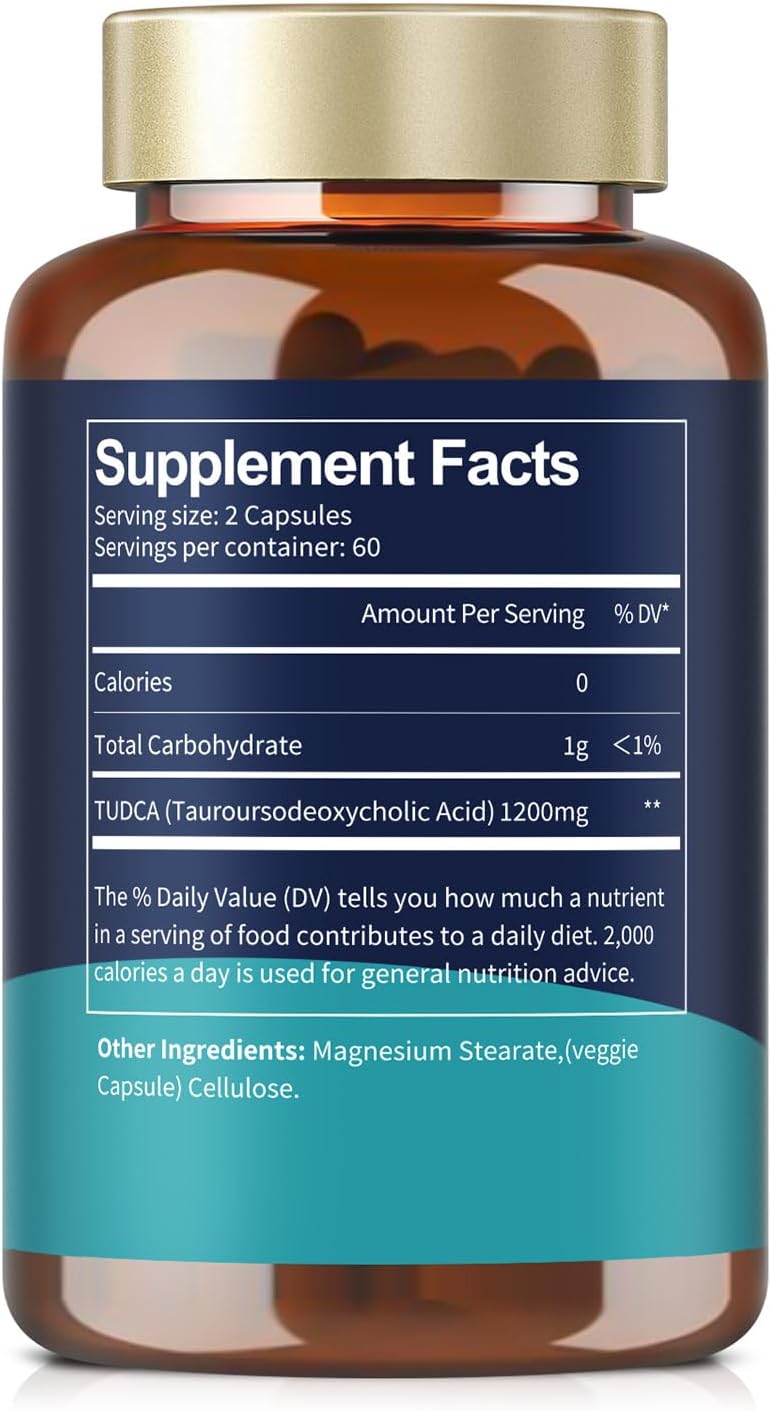 Totaria TUDCA Supplement 1200mg (Tauroursodeoxycholic Acid), 120 Capsules, Ultra Strength - görsel 8
