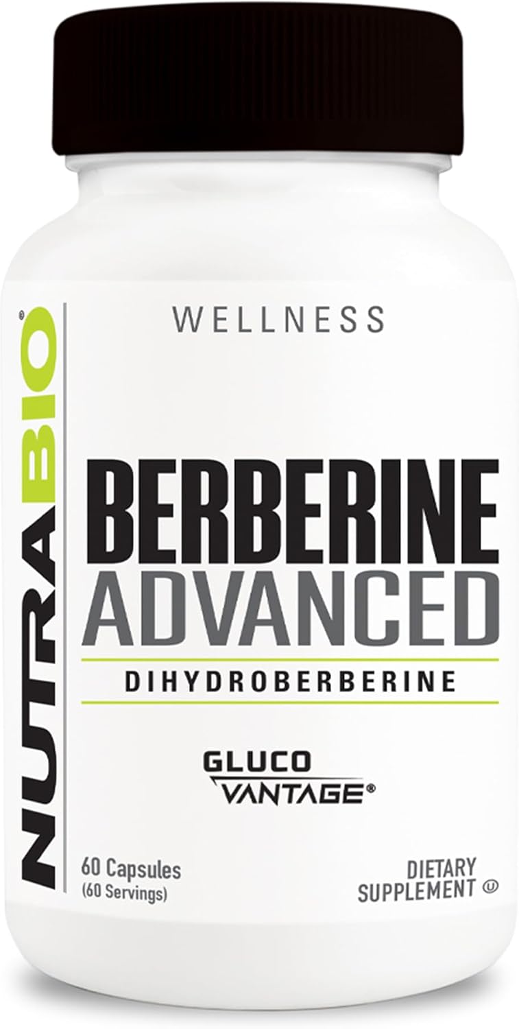NutraBio Berberine Advanced - Dihydroberberine 200 mg | Carbohydrate Tolerance Support, 60 Capsules - görsel 1