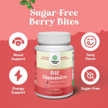 Natures Craft Vitamin B12 Gummies - Sugar Free, 1000 µg, 120 Count