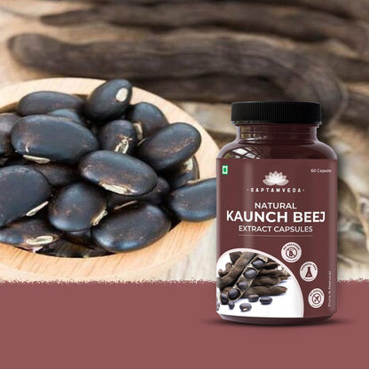 SAPTAMVEDA Natural Kaunch Beej Extract 500mg - 60 Vegan Capsules – Image 2