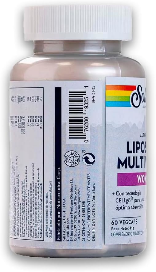 SOLARAY Liposomal Multivitamin for Women – Enhanced Absorption, High Potency with Iron, 120 VegCaps - görsel 4