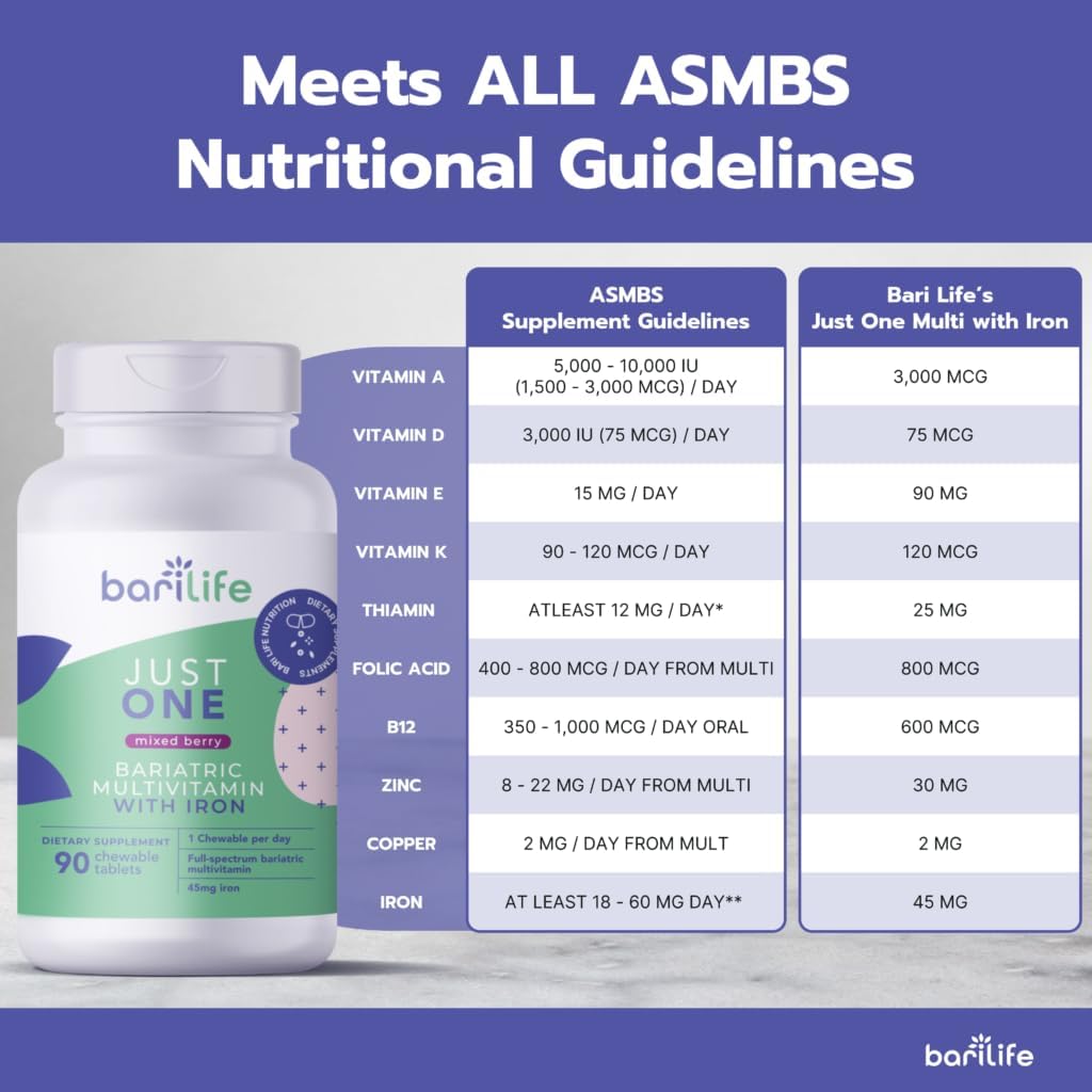 Bari Life Just One Chewable, Once Daily Bariatric Multivitamin with Iron - görsel 2