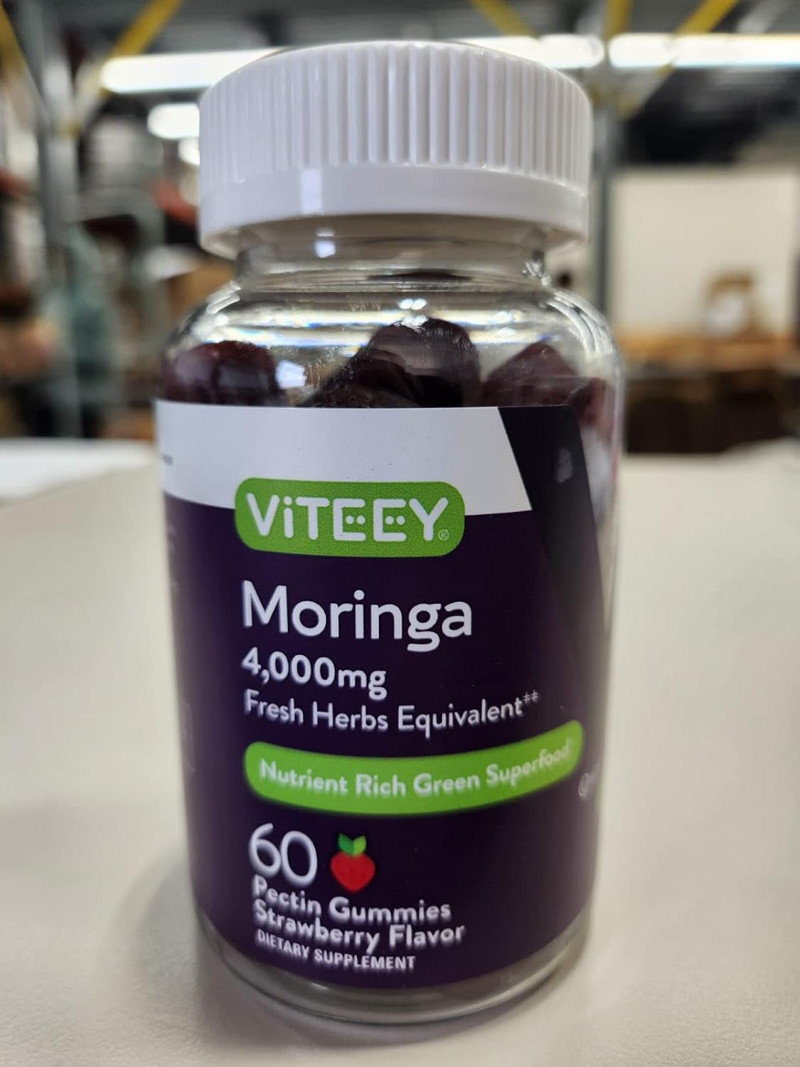 Viteey Moringa Gummies - 4000mg (10:1 Extract) - Super Greens Supplement - 60 Gummies - görsel 10