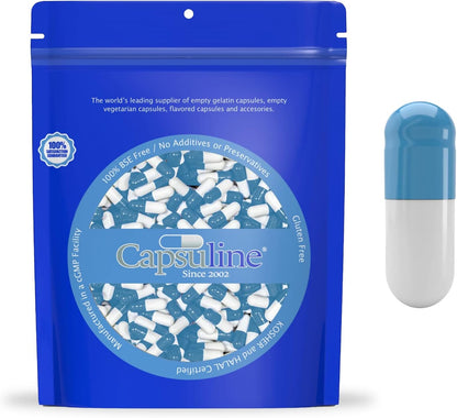 Capsuline Colourful Size 0 Empty Gelatine Capsules, Yellow/Yellow, 5000 Count