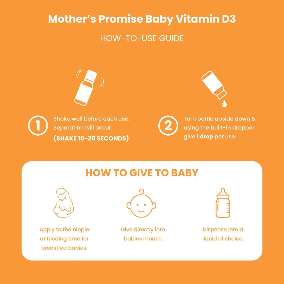 Mother's Promise Organic Baby Vitamin D Drops | 100% Plant Based | Healthy Growth & Bone Development | Age New-born+ | 180 Servings | Baby Vitamin D3 Liquid for Infants & Toddlers | 400 IU for Babies - görsel 6