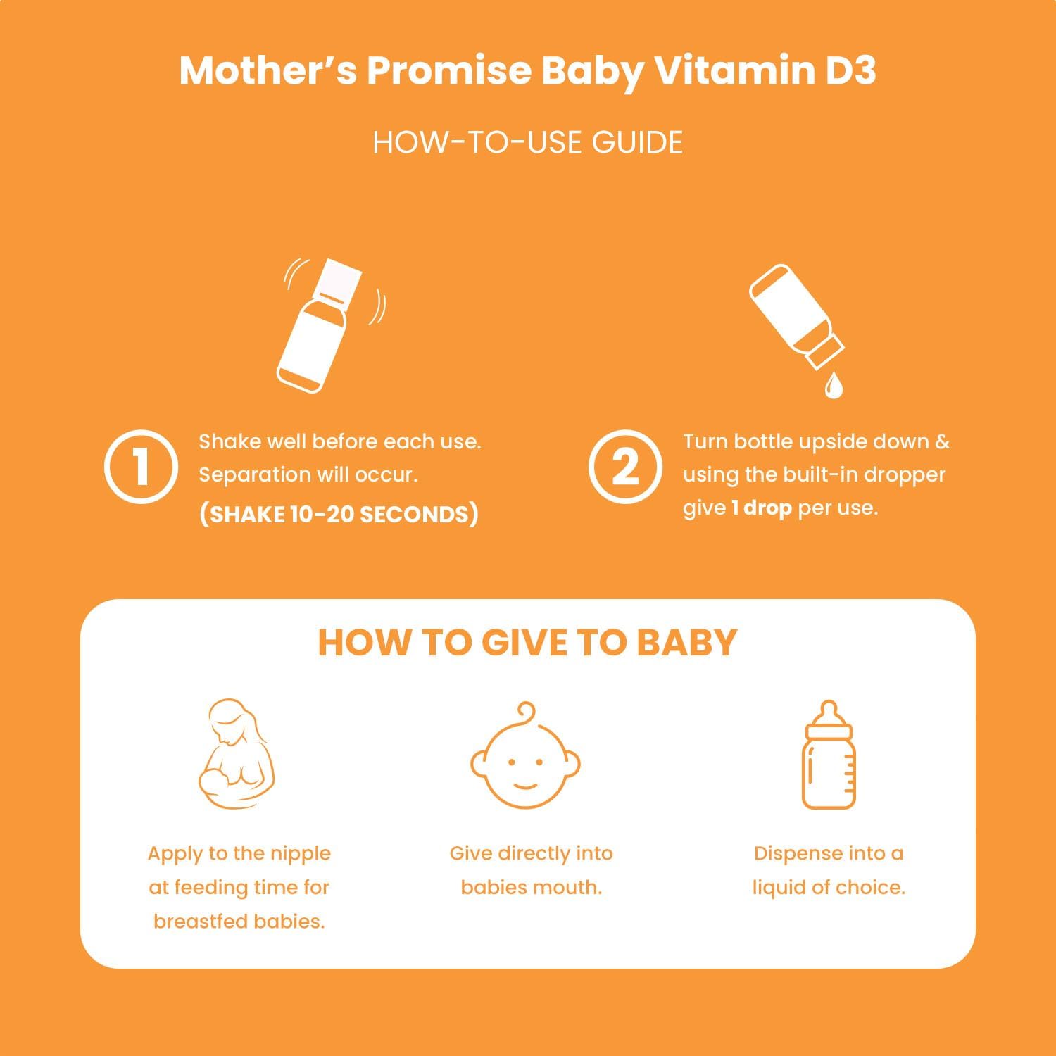 Mother's Promise Organic Baby Vitamin D Drops | 100% Plant Based | Healthy Growth & Bone Development | Age New-born+ | 180 Servings | Baby Vitamin D3 Liquid for Infants & Toddlers | 400 IU for Babies - görsel 6