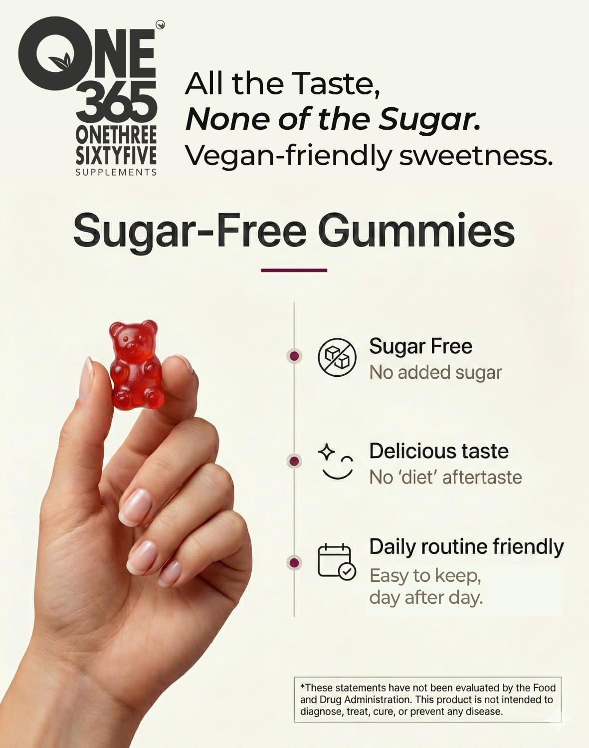 ONE 365 NAD+ Supplement Gummies with Nicotinamide Riboside and Resveratrol (1500 mg NR, 600 mg Resveratrol) - Vegan, Non-GMO, Gluten-free Cellular Energy and Healthy Ageing Support for Men and Women - görsel 5