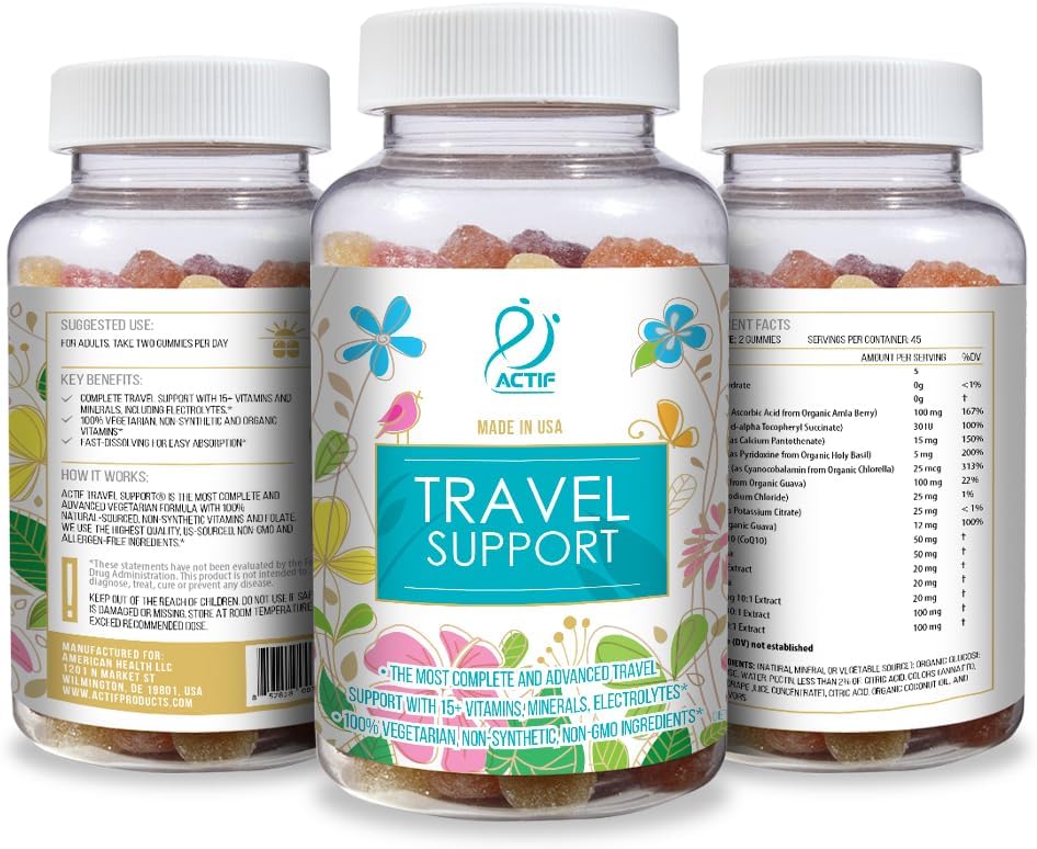 ACTIF Travel Mega Support with 15+ Advanced Factors – Non-GM, Fast-Acting, Made in the USA, 90 Gummies - görsel 4