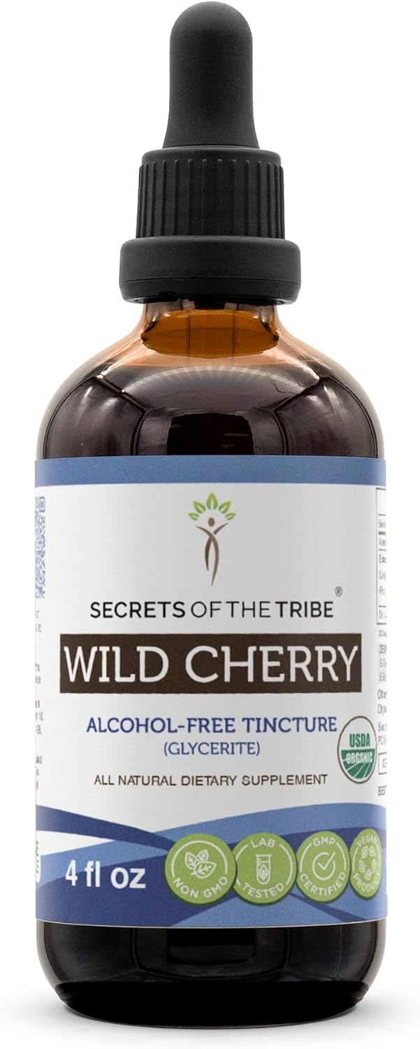 Secrets of the Tribe Wild Cherry Organic Extract – Alcohol-Free, High-Potency Herbal Drops (118 ml) - görsel 1