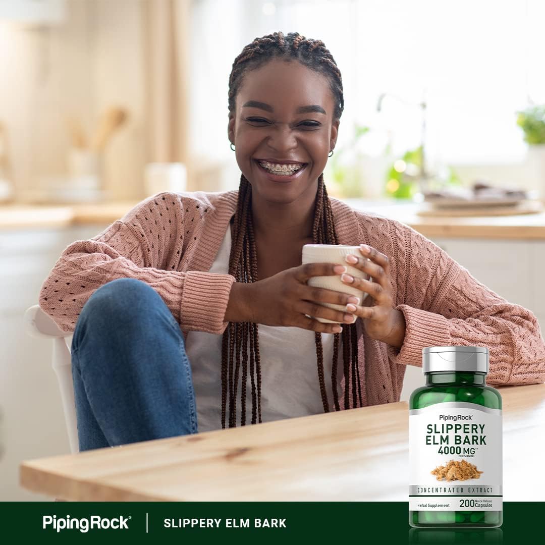 Piping Rock Slippery Elm Bark Capsules, 200 Capsules - görsel 6