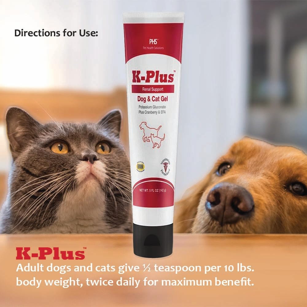 K-Plus Potassium Gluconate Renal Gel Plus Cranberry and EPA for Dogs and Cats - Veterinary Approved Renal Supplement - Supports Potassium Balance (3 Pack) - görsel 9