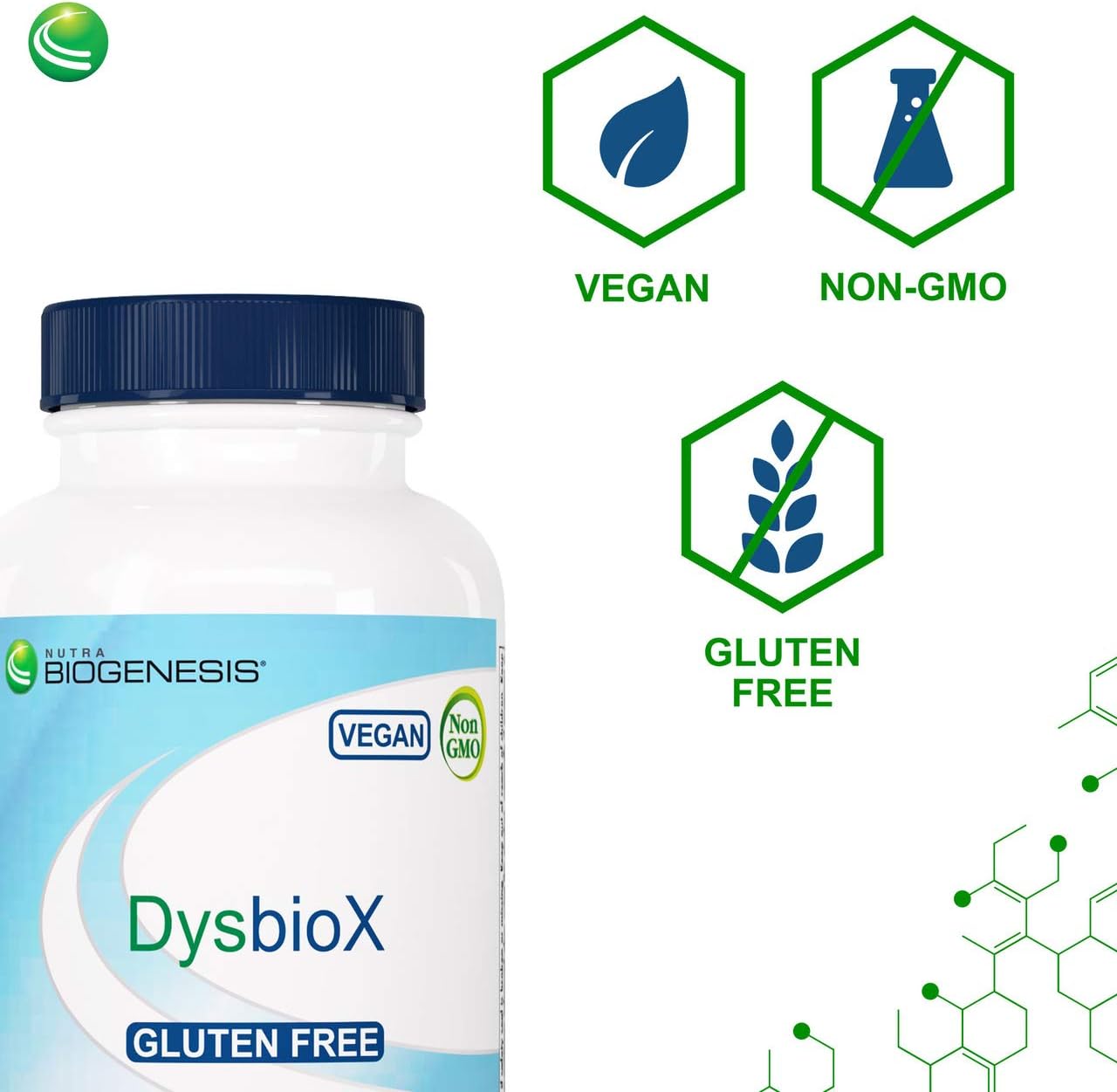 Nutra BioGenesis DysbioX – Antioxidant Support Supplement with Green Tea, Vitamin C, Zinc, and Grape Extract – 60 Vegan Capsules - görsel 4