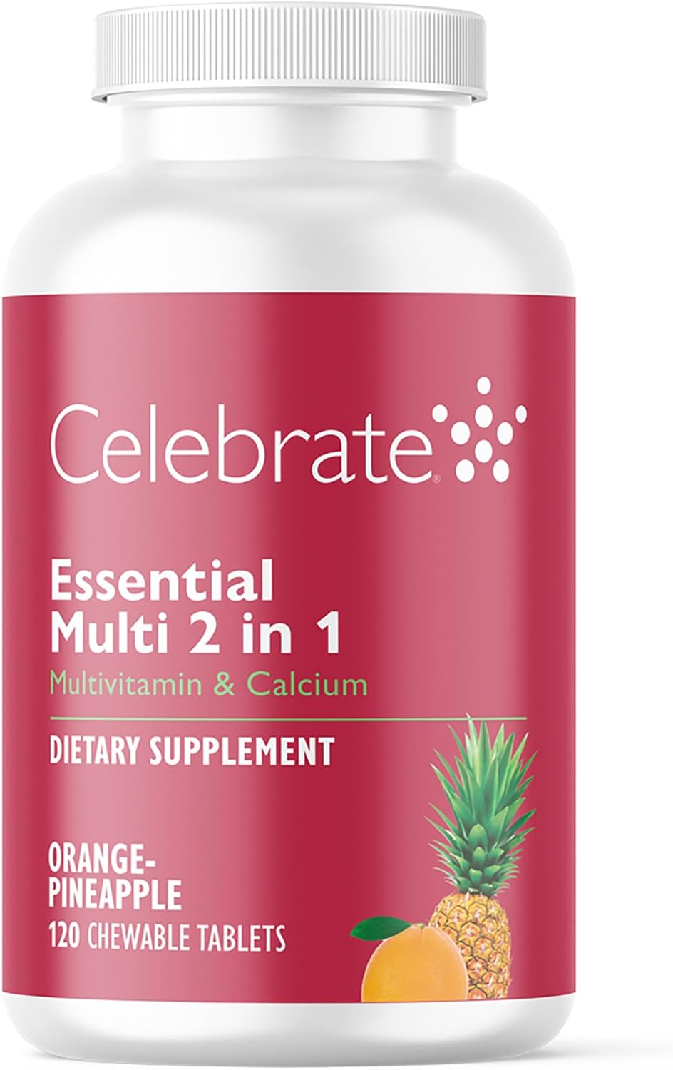 Celebrate Vitamins 2-in-1 Bariatric Multivitamin with Calcium Citrate - Orange Pineapple (120 Chewables) - görsel 1
