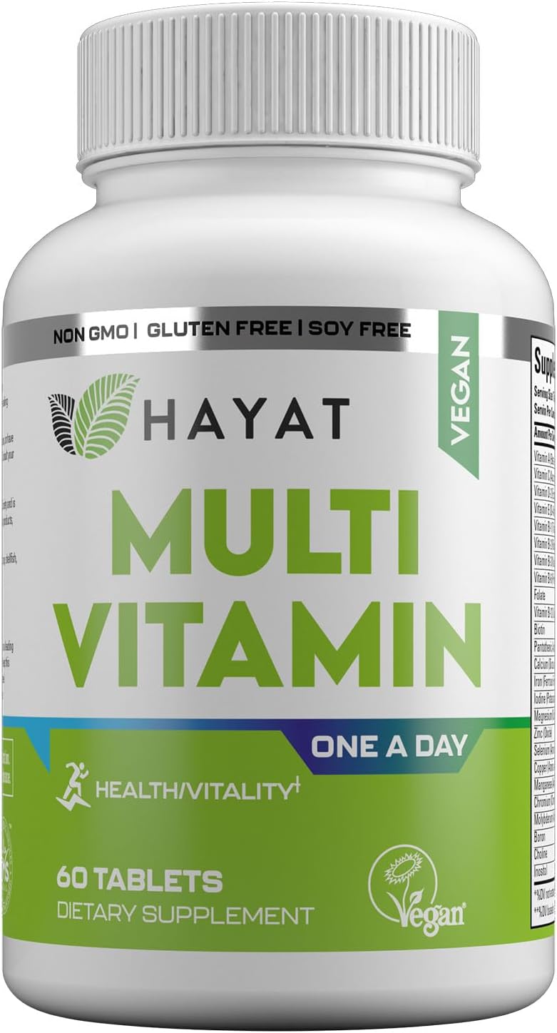 HAYAT Vitamins Vegan Natural Multivitamin - 60 Tablets (2-Month Supply) - görsel 1