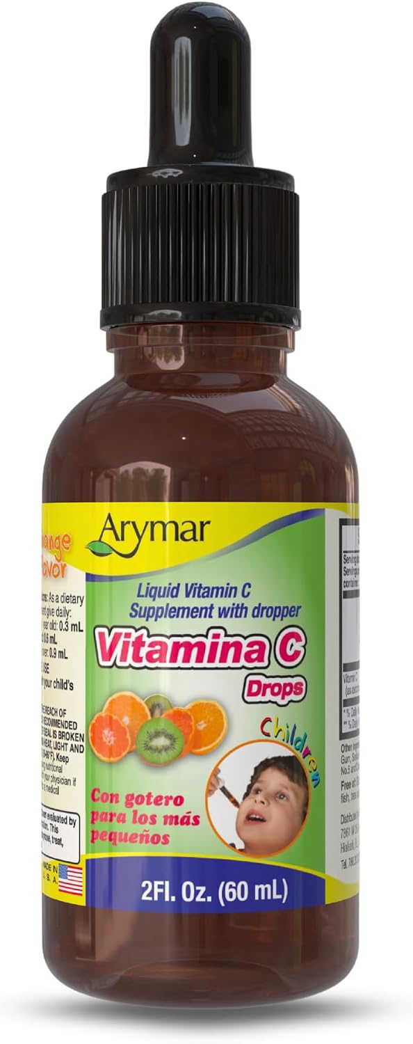 Arymar Vitamin C Drops – 60 ml Immune Support & Antioxidant Liquid, Vegan, Orange Flavour - görsel 1