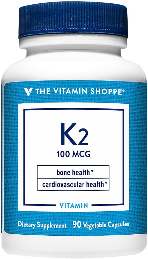 Vitamin Shoppe Vitamin K2 MK-7 100 mcg – Bone Maintenance & Calcium Regulation – 60 Vegan Capsules - görsel 1