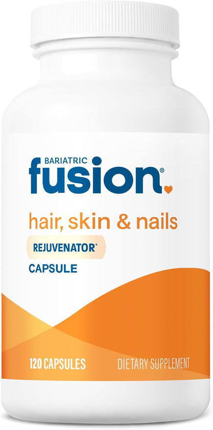 Bariatric Fusion ONE Per Day Hair, Skin and Nails Vitamins REJUVENATOR – Vegan Hair Growth Vitamins with Biotin, Vitamin B12 and B1 – Easy to Swallow – 120 Capsules