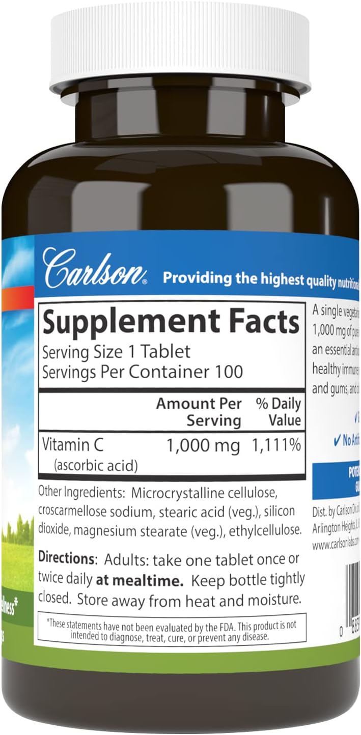 Carlson Vitamin C 1,000 mg, 100 Tablets - görsel 2