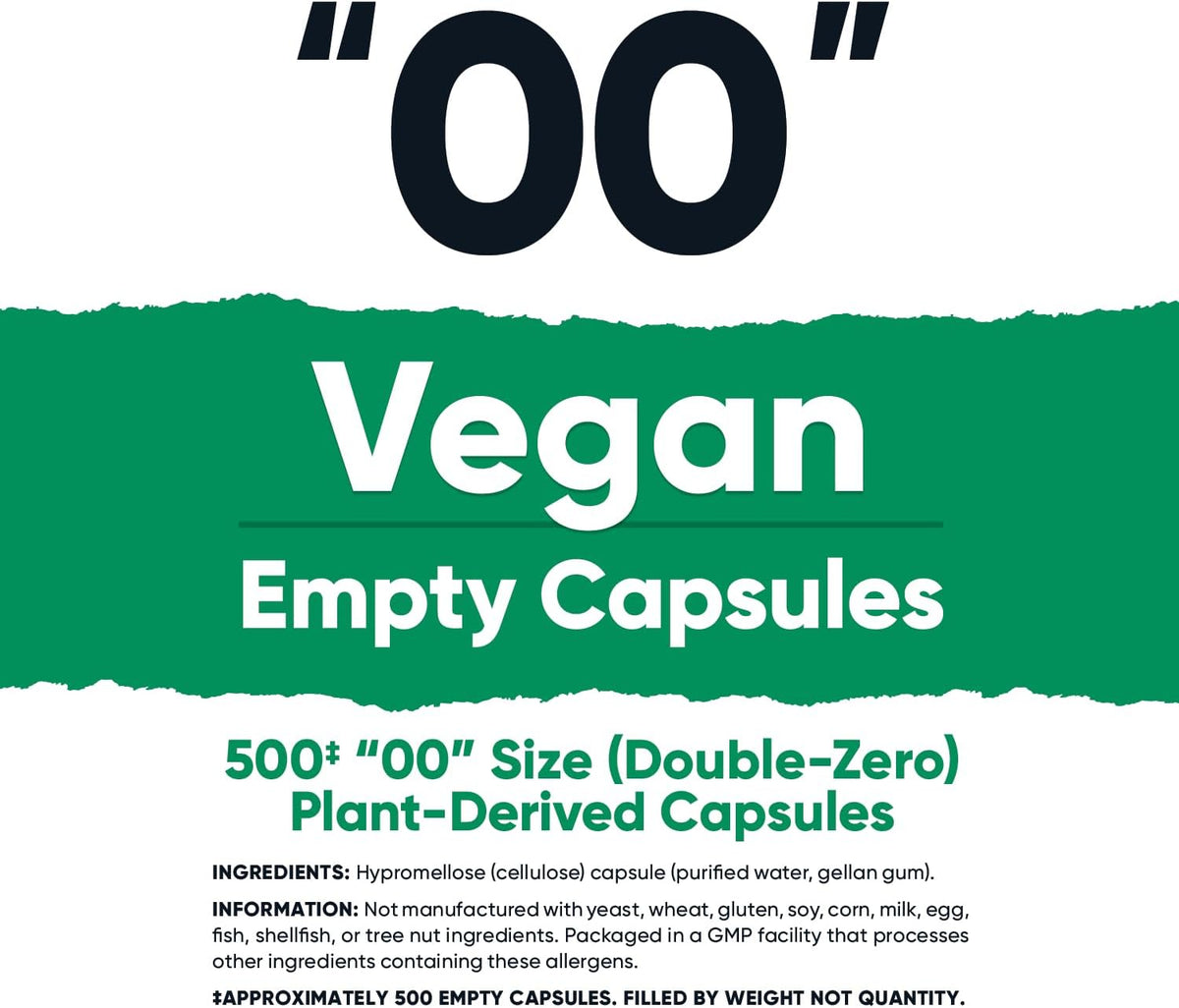 Nutricost Empty Capsules Size 00 Vegan - 500 Clear Empty Plant-Based Capsules - Kosher Certified, Halal Certified, Non-GMO, Soya Free, Gluten-free, Vegetarian - görsel 2