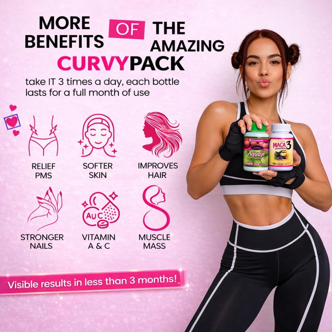 Curvy Pack – Aguaje + Maca 3 Capsules for Curves and Energy – 1 Month Supply - görsel 8