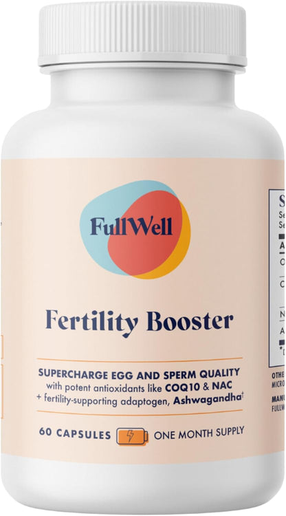 FullWell Fertility Booster - Conception Support for Men & Women - Supports Egg & Sperm Quality - Reproductive Health - CoQ10, Ashwagandha, NAC & ALA - 60 Capsules, 2 Pack (60 Servings)