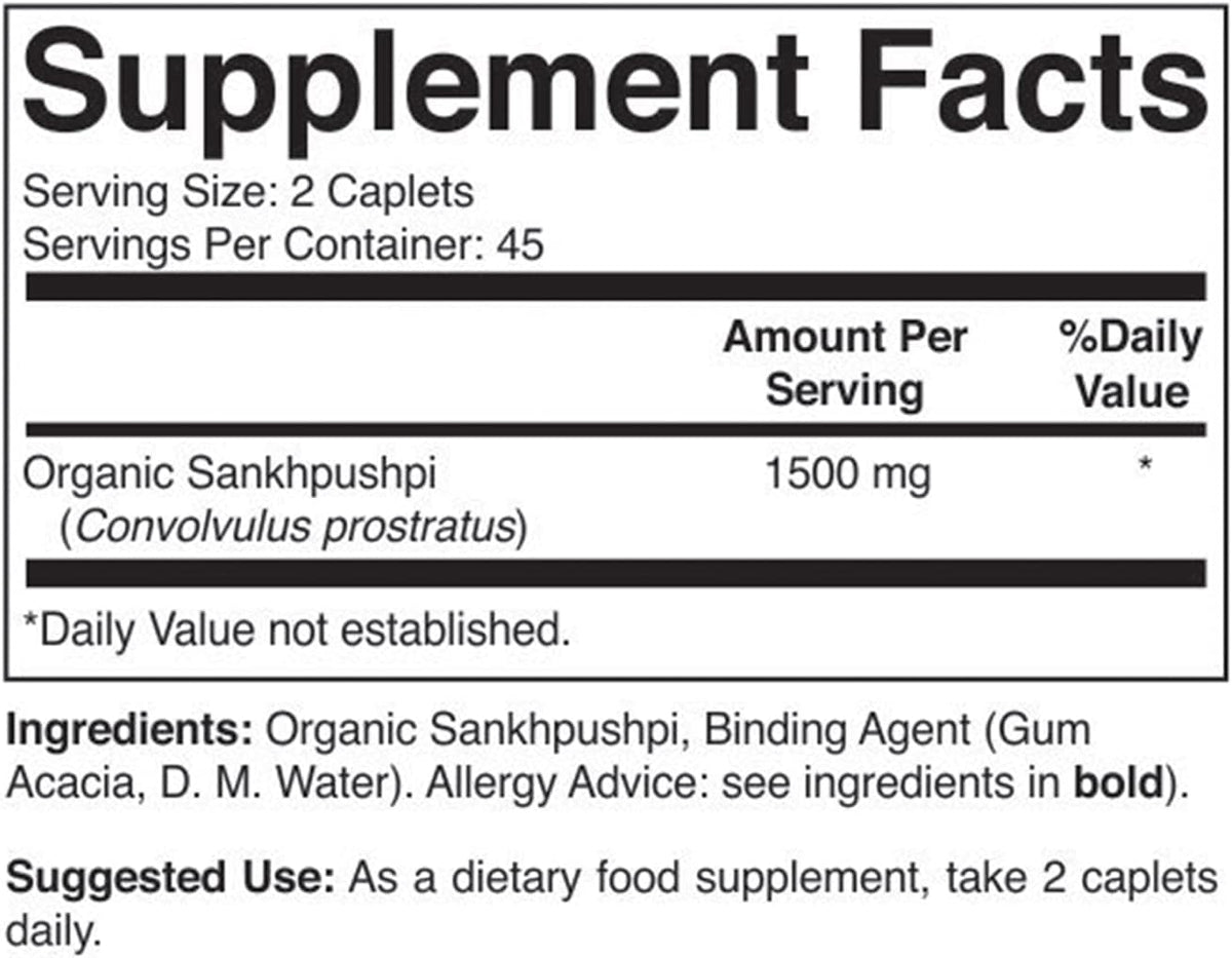 Brieofood Organic Sankhpushpi 1500mg, 90 Vegetarian Tablets - görsel 3