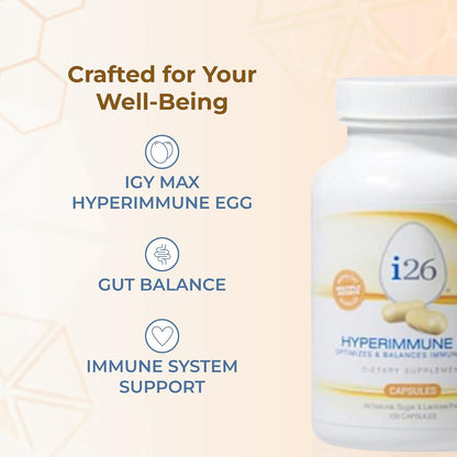 Youngevity i26® Hyperimmune Egg Capsules – Immune and Digestive Support – 135 Capsules