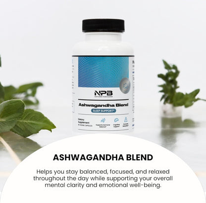 Nature's Pure Blend Organic Ashwagandha Complex – Stress and Mood Support – 60 Vegan Capsules